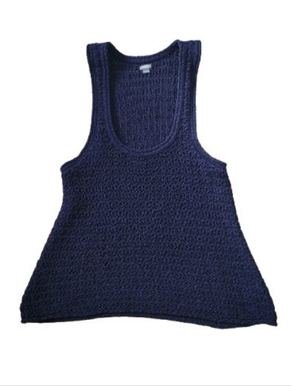 Aerie Navy Crochet Knit Tank Top - Women's Sleeveless Summer Top